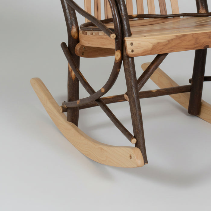Quick Ship Amish Ozark Hickory Log 9-Slat Rocker (Free Shipping)