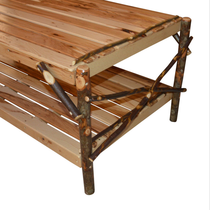Quick Ship Amish Ozark Hickory Log Slatted Coffee Table (Free Shipping)