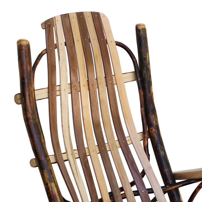 Amish Oak Hickory Log Glider with Bark Front