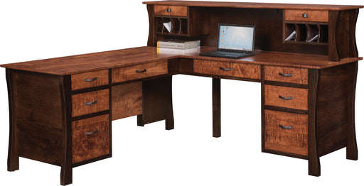 Kapernum Corner Desk and Small Hutch Desk Units Contemporary