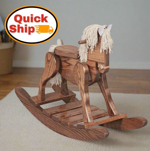 Kids Rocking Hobby Horse Solid Oak OCS 102 Fruitwood Stain