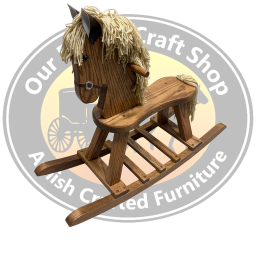 Kids Rocking Horse Flat Seat Small Size Hand Made Solid Oak Rocking Horse