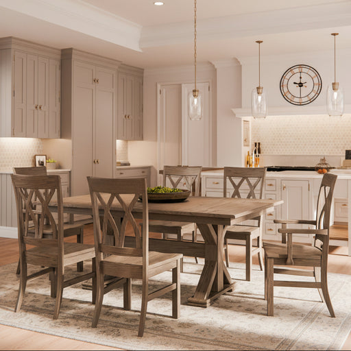 Urbana Double Pedestal Table Trestle Dining Tables Farmhouse