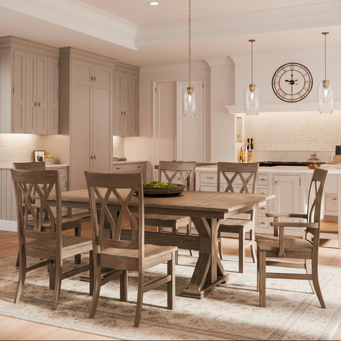 Urbana Double Pedestal Table Trestle Dining Tables Farmhouse