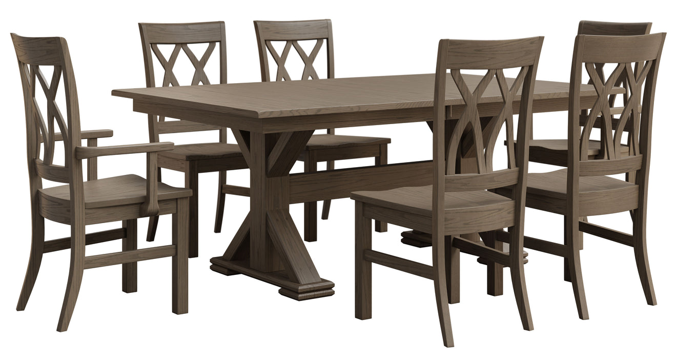 Urbana Double Pedestal Table Trestle Dining Tables Farmhouse