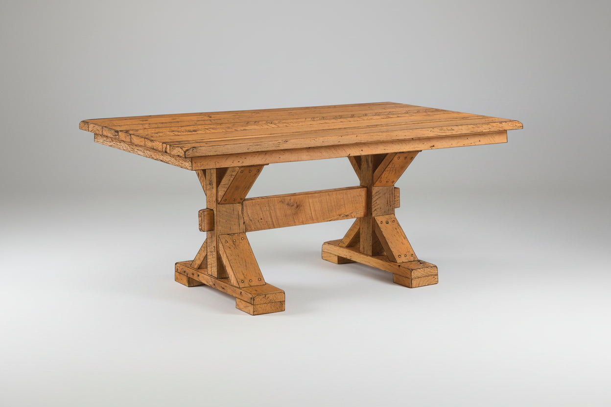 Lexington Reclaimed Dining Table Trestle Dining Tables Farmhouse Reclaimed Barnwood