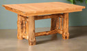 Amish Log Double Pedestal Leaf Table Trestle Dining Tables Log Furniture