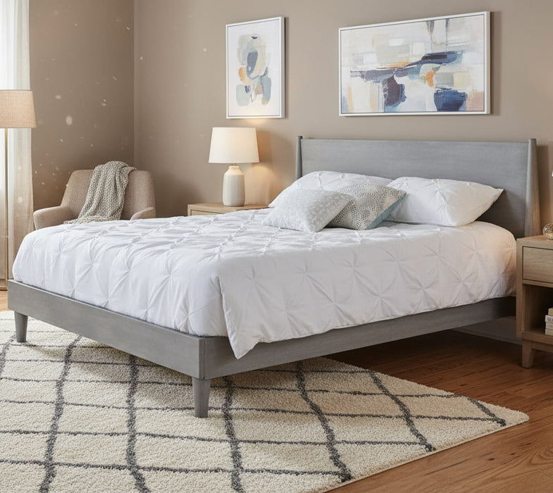 Liberty Platform Bed Modern Style On Brown Maple with Marias Grey Finish