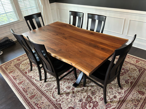 Amish Walnut Live Edge Dining Set Dining No Price