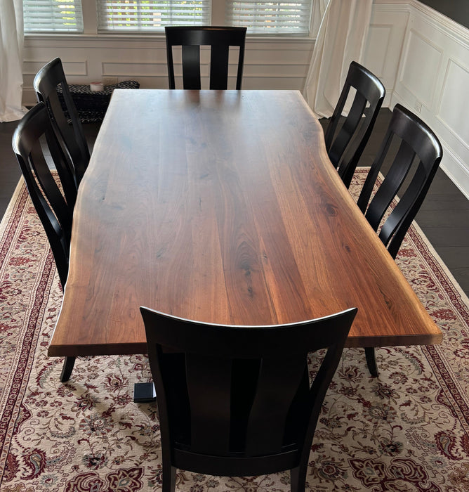 Amish Walnut Live Edge Dining Set Dining No Price