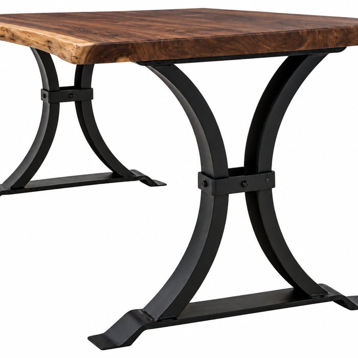 Amish Quick Ship Hudson Live Edge Walnut Dining Set