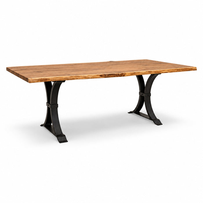 Amish Quick Ship Hudson Live Edge Walnut Dining Set