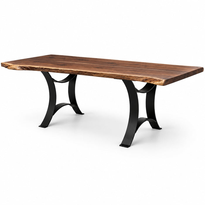Amish Quick Ship Golden Gate Live Edge Walnut Dining Set