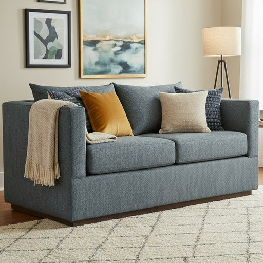 Amish Livingston Loveseat Stationary Love Seats Heartland Fabric Indoor Fabric Modern