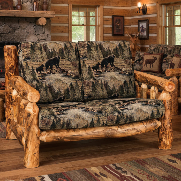 Amish Log Spindle Loveseat