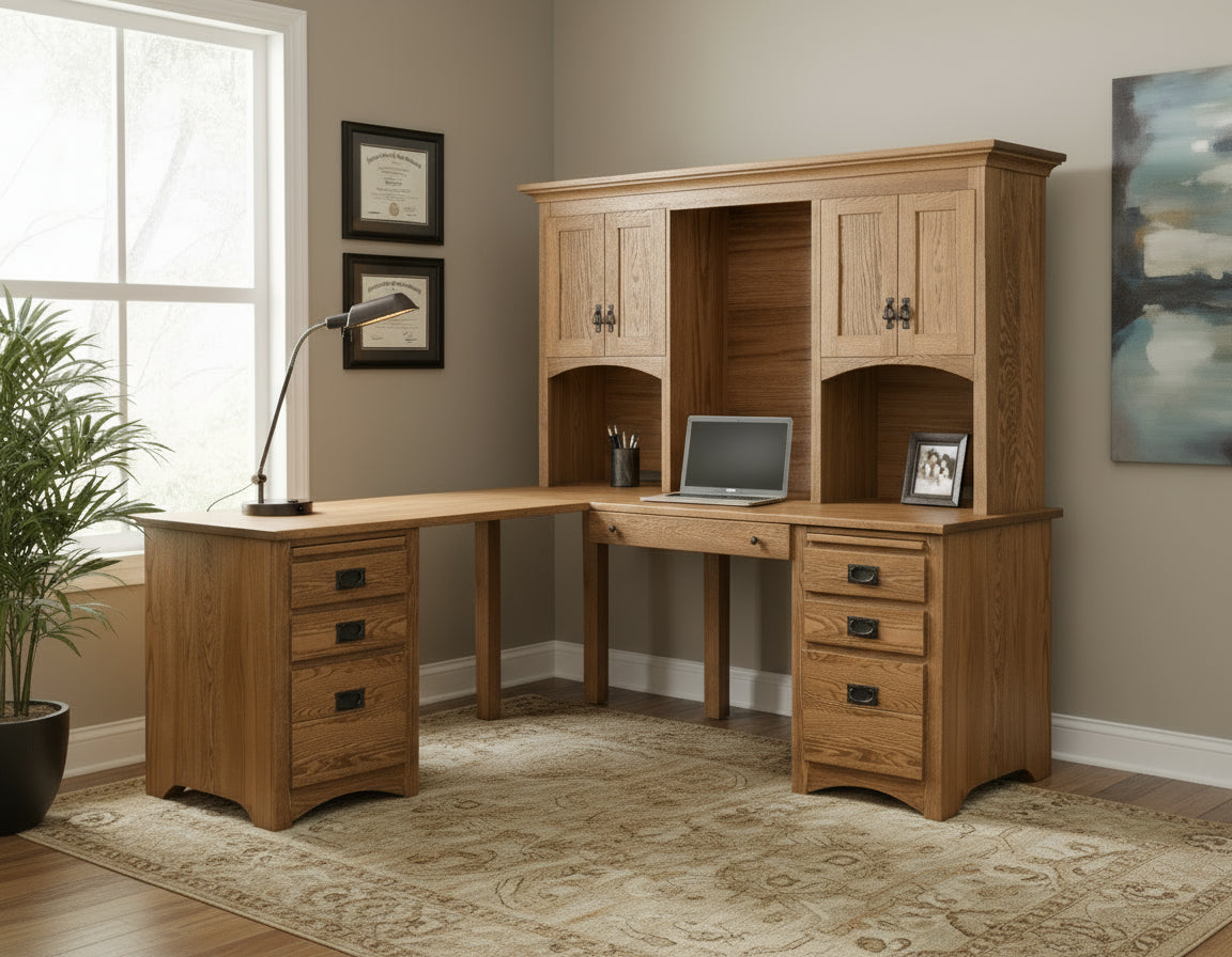 Mission Corner Desk and Hutch Desk Units Mission