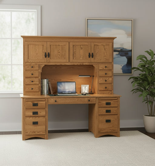 Mission Double Pedestal Desk and Hutch Double Pedestal Desks Mission