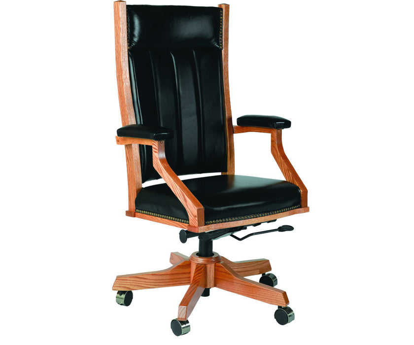 Amish Alabama Mission Office Chair With Arm Covers