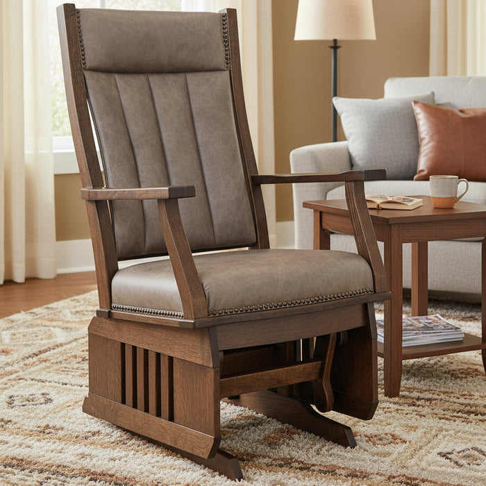 Amish Mission Glider with Slat Slides