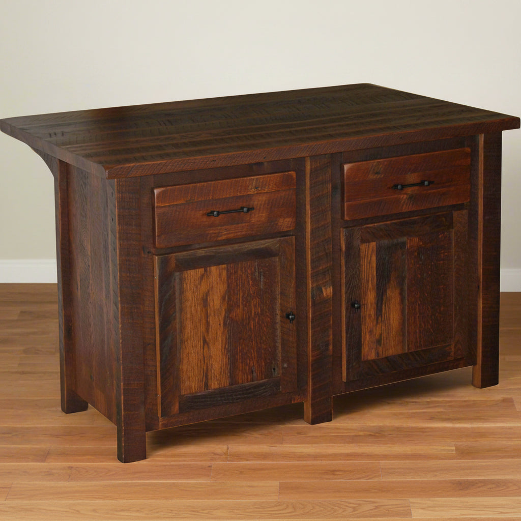 Milltown Reclaimed Island Kitchen Islands: 50-59" Farmhouse Reclaimed Barnwood
