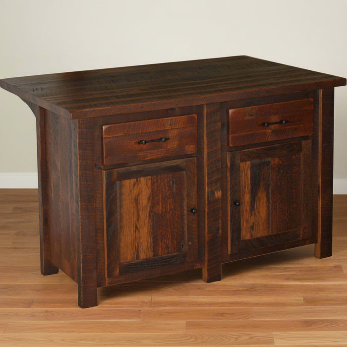 Milltown Reclaimed Island Kitchen Islands: 50-59" Farmhouse Reclaimed Barnwood