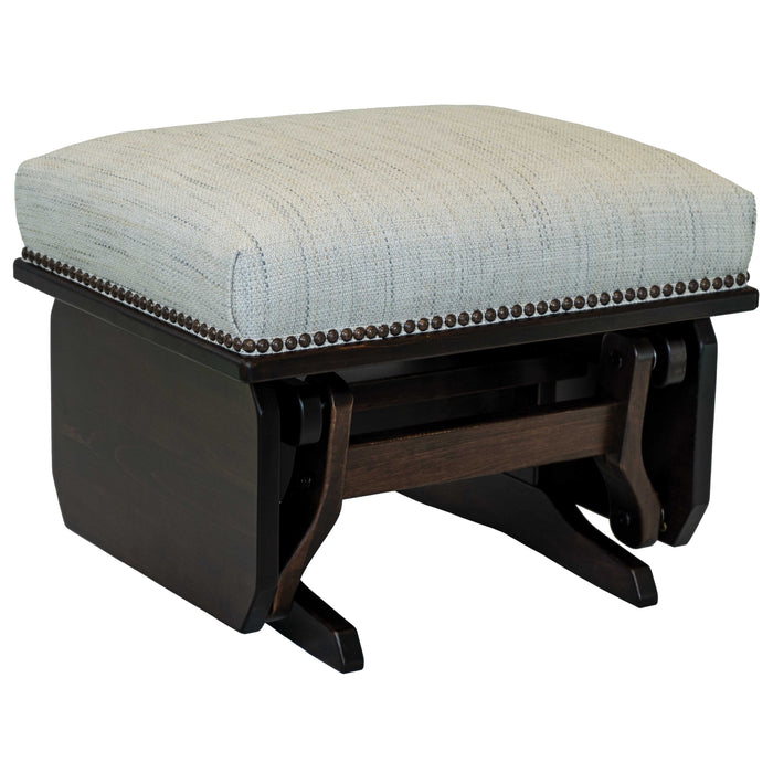 Amish Mission Ottoman with Runner Base and Solid Sides Footstools Heartland Fabric Indoor Fabric