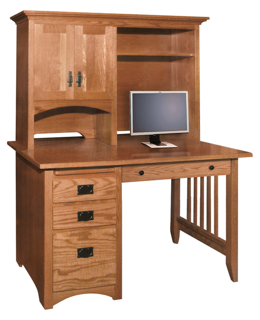 Mission Regular Desk and Hutch 30" Deep Single Pedestal Desks Mission