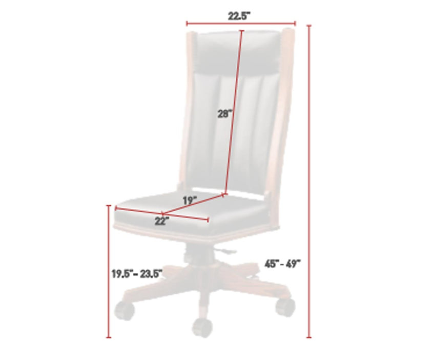 Amish Alabama Mission Side Office Chair