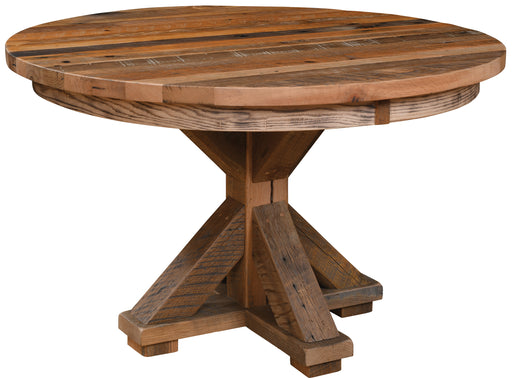 Truman Reclaimed Dining Table Single Pedestal Tables Farmhouse Reclaimed Barnwood