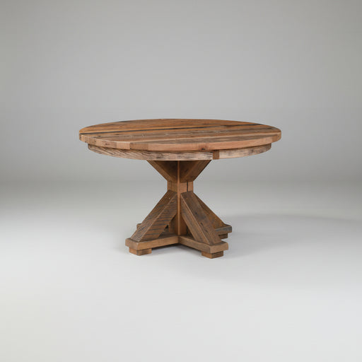 Truman Reclaimed Dining Table Single Pedestal Tables Farmhouse Reclaimed Barnwood