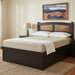 Madison Platform Lift Storage Bed Contemporary Style Two-Toned Oak with Onyx Stain and Rustic Hickory Panels