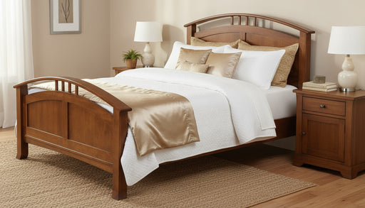 Amish Manchester Bed Panel Beds Mid-Century Traditional