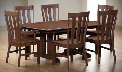 Amish Medford Dining Set Trestle Table & Chair Sets Shaker Traditional