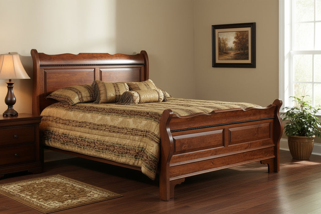 Amish Merlot Bed Sleigh Beds Traditional