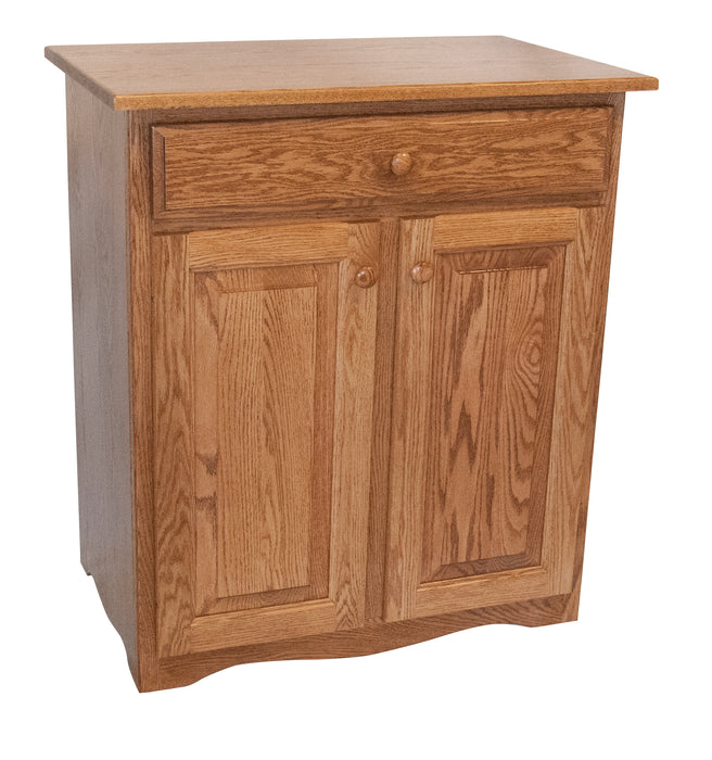 Amish Traditional Microwave Cart With Drawer 2-Door Buffets Traditional