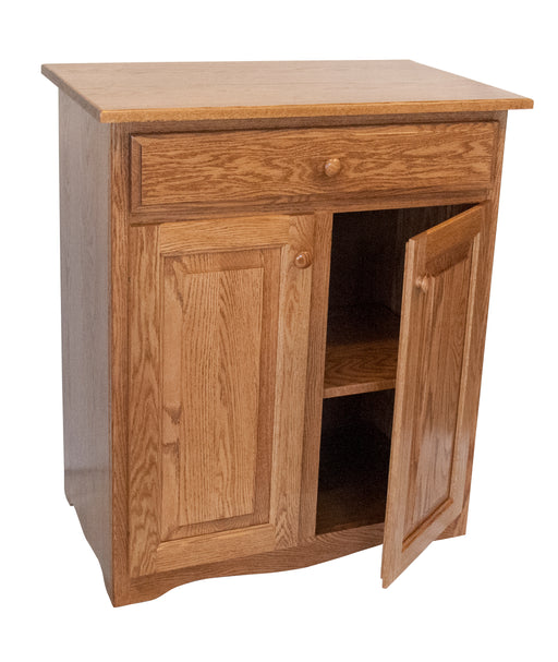 Amish Traditional Microwave Cart With Drawer 2-Door Buffets Traditional