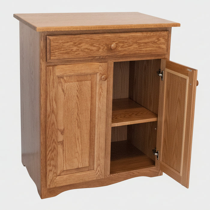 Amish Traditional Microwave Cart With Drawer 2-Door Buffets Traditional