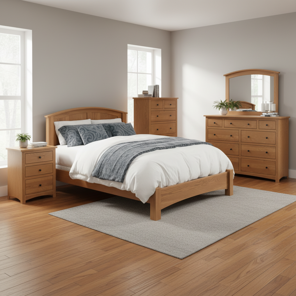 Amish Elite Arched Panel Bed 5-PC Bedroom Set