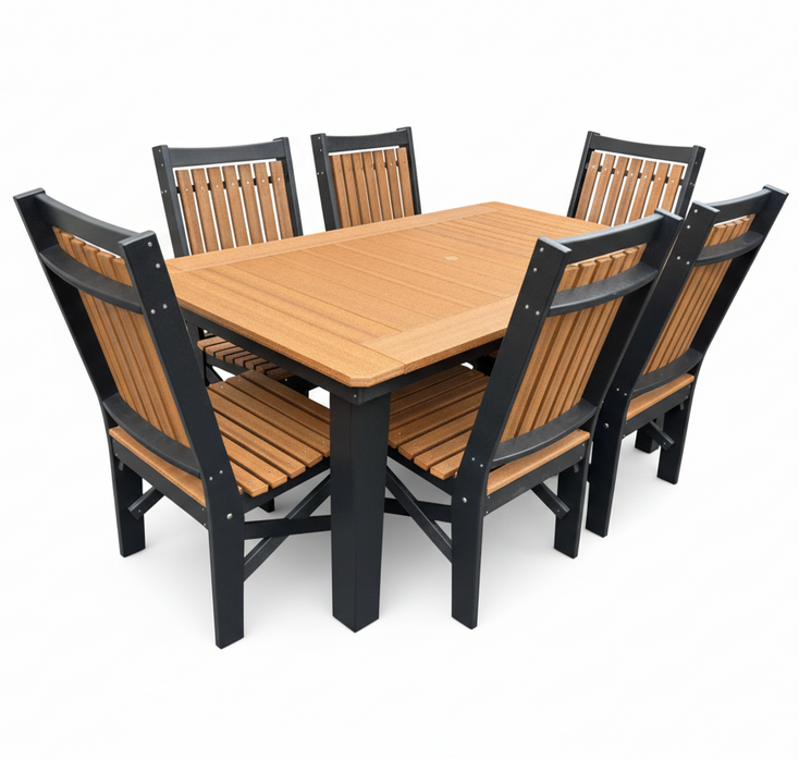 Amish Mission 40" x 72" Table & 6 Mission Chairs