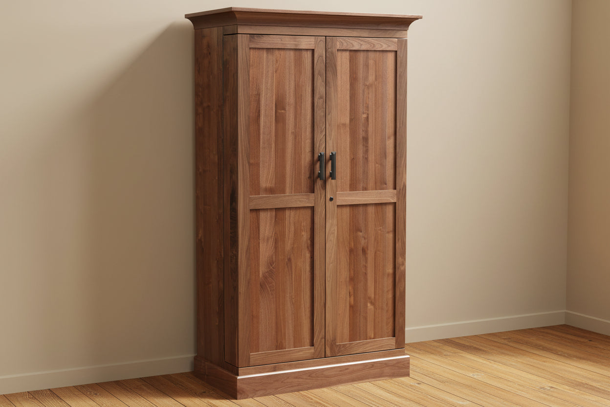 - Standard Hardware: P-2153-OBH Pulls
- 5 Adjustable Shelves
- Flat Panel Doors
- Lock on Door