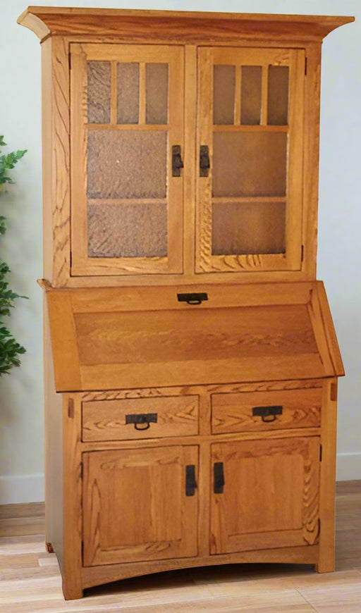 Amish Millers Arched Mission Secretary Desk Optional Hutch Secretary Desks Farmhouse Mission