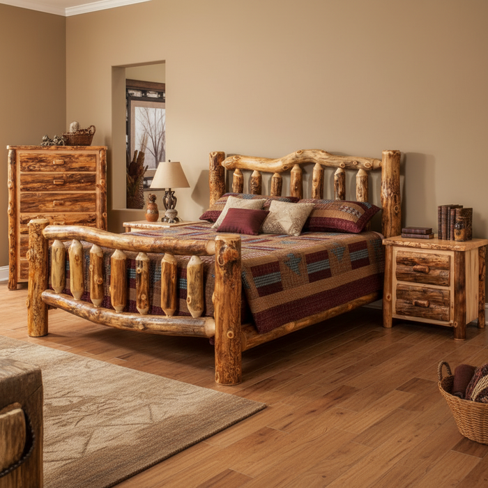 Quick Ship Amish Elkhorn Aspen Log Dresser