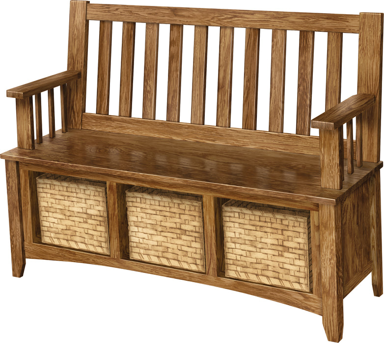 Mission Basket Bench With Multiple Back Options Entryway Benches Mission