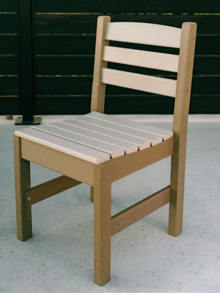 Amish Polybird Sunset Dining Chair - Weatherwood on Brown - Main Photo