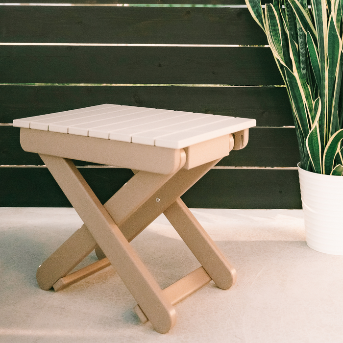 Amish Sunset Poly Folding End Table - Waterwood on Brown - Main Photo