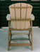 Amish Polybird Balcony Adirondack Chair - Weatherwood on Brown - Back View