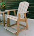 Amish Polybird Balcony Adirondack Chair - Weatherwood on Brown - Shown With End Table
