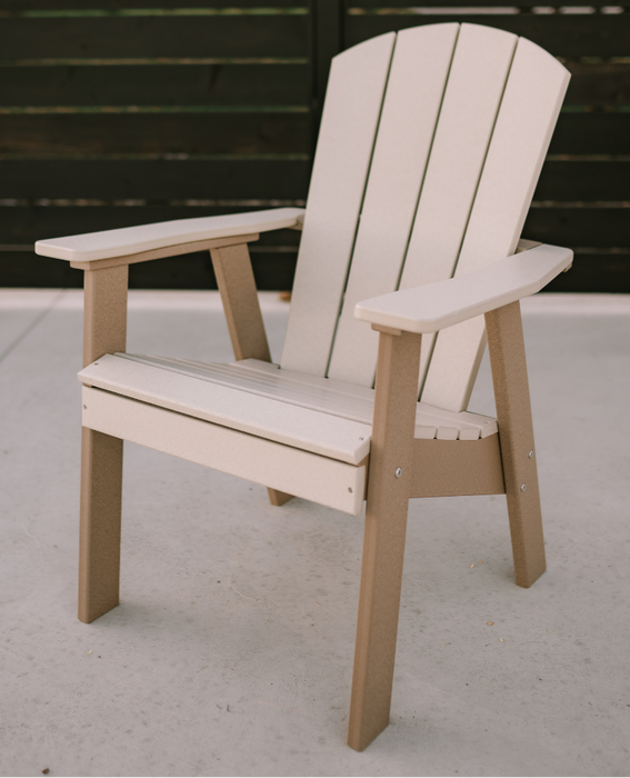 Amish Sunset Easy Adirondack Chair - Weatherwood on Brown - Main Photo Front View
