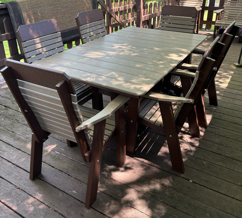 Amish Plainback Dining Set Outdoor No Price