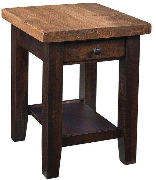 Amish Plank Contemporary End Table End Tables Farmhouse